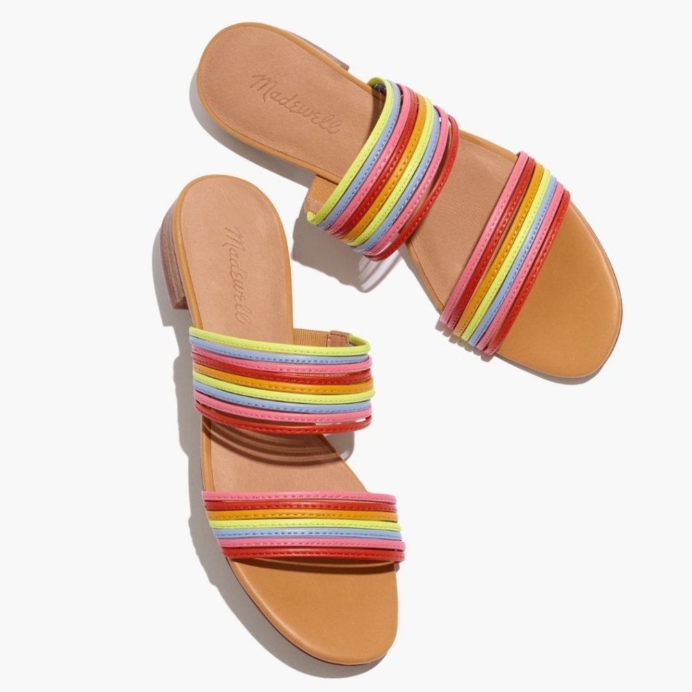 Madewell Yhe Meg Slide Multicolor Strappy Sandals Sz 7